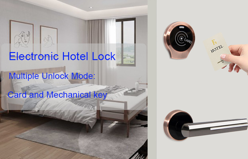 6V Electronic Keyless Locks Dustproof 4xAA RFID Hotel Door Lock