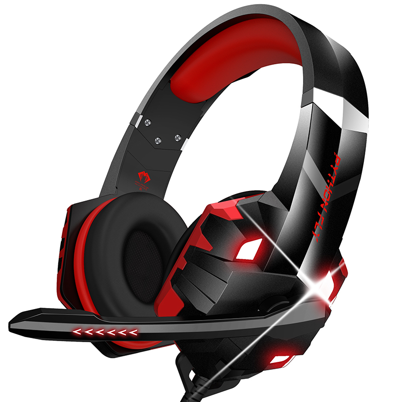 LED Light Noise Cancelling PC Gaming Headset with 2.2m Cable Waterproof For PS4 Gamers