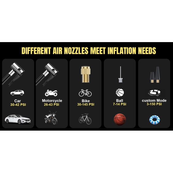 12V Car Battery Jump Box Air Tire Compressor 9-in-1 Portable 150PSI air Pump 800A Jump Starter Power Pack Vacuum Cleaner