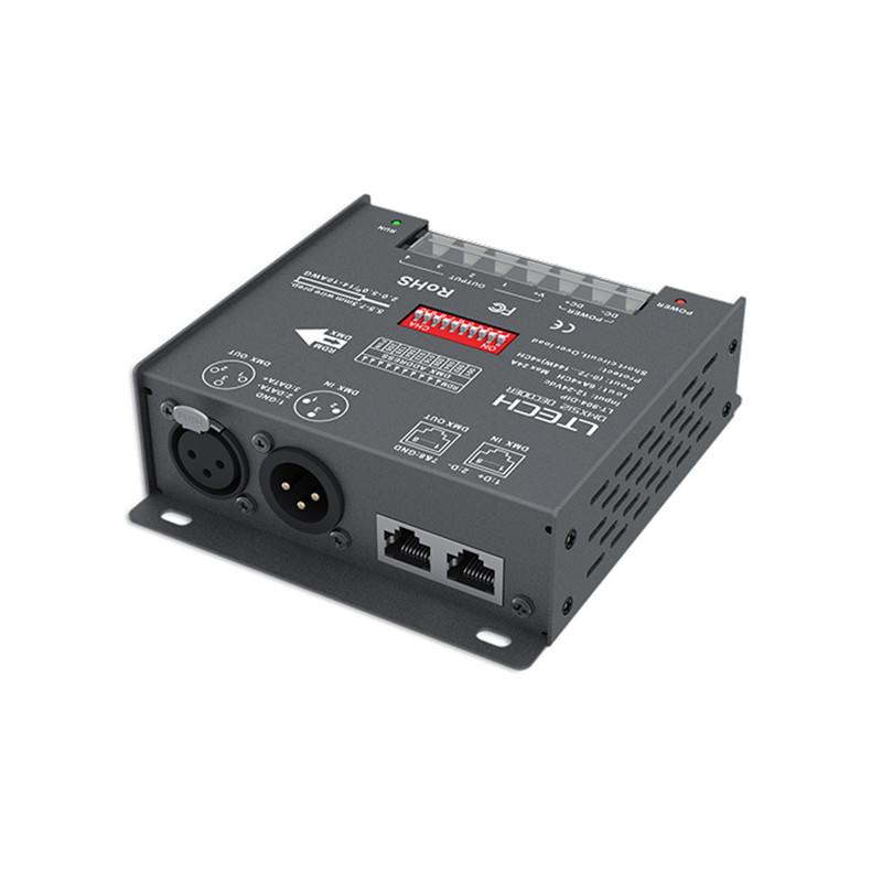Led DMX Decoder Constant Voltage DC12V-24V 6A*4CH RJ45 4 channel output