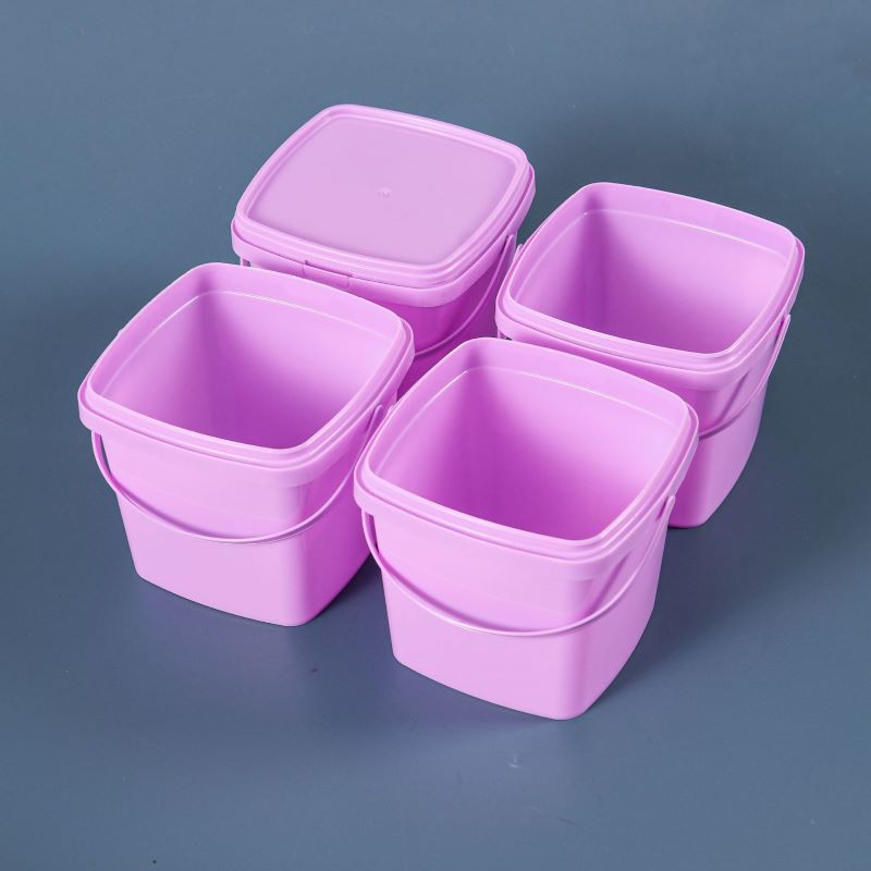 Square Plastic Pail with Lid Durable and Storage Solution