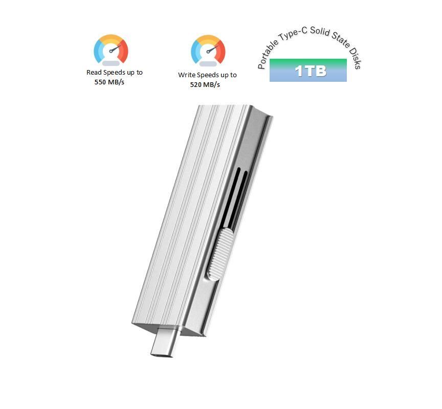 Infinites Portable Type-C Solid State Disks Sk USB 3.2 Flash Drive Provides a Read Speed of up to 550MB/S and a Write Speed of 520MB/S 128GB