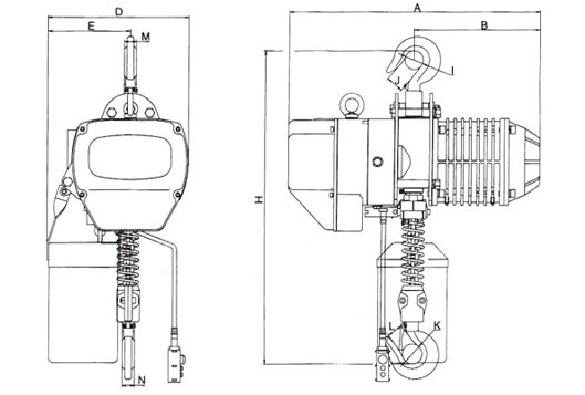High Performance Transmission Line Stringing Tools Electric Chain Hoist With Trolley