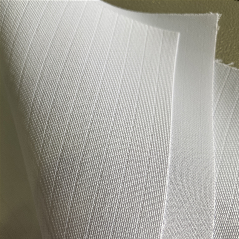 Polyester Cotton 5MM Stripes Optical White TC Anti Static Fabric For Medical Uniforms