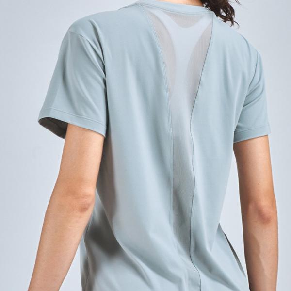 Nude Feeling Women'S Short Sleeve Yoga Tops Mesh Stitching Womens Running T