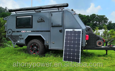 130W Flexible IBC Walkable Solar Panel Semi Rigid solar cell panel 220v pv modules For RV Ocean Roof Batteries