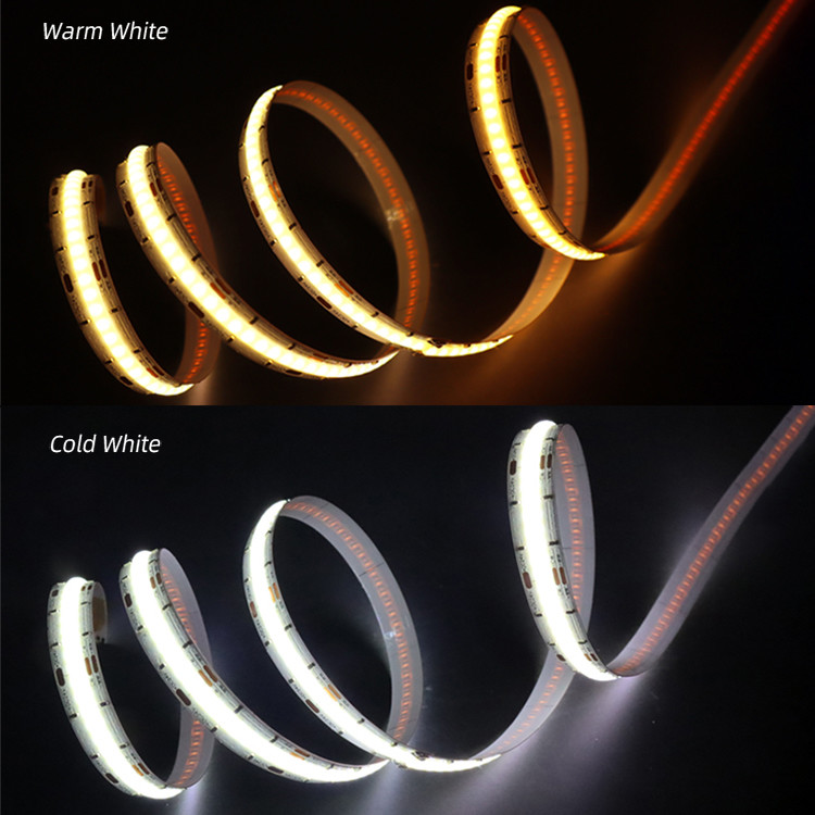 Adjustable Led Strip Lights Chip On Board CCT Dotless Lighting CRI90 640 LEDs/M 10mm