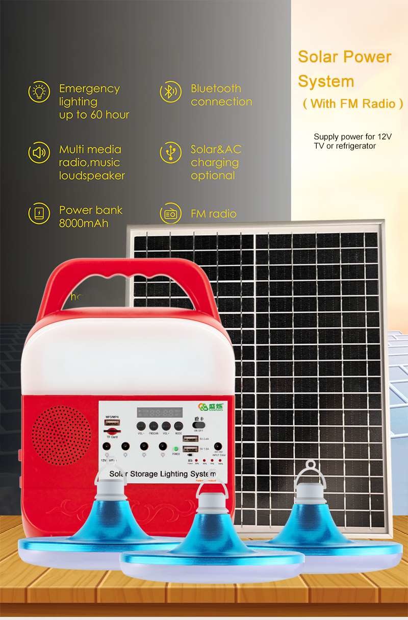 Home 12v DC Solar Lighting Energy System Mini Portable 25w Ups Portable Home Mp3