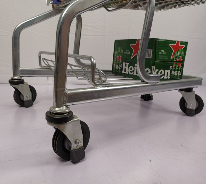 Q195 Steel 150L Supermarket Metal Trolley Cart With Foldable Children Seat