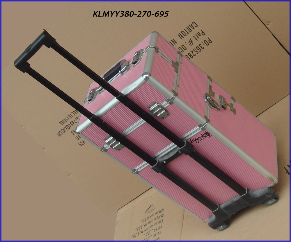 Rolling aluminum barber tool case with drawers/barber tool case KLMYY380-270-695
