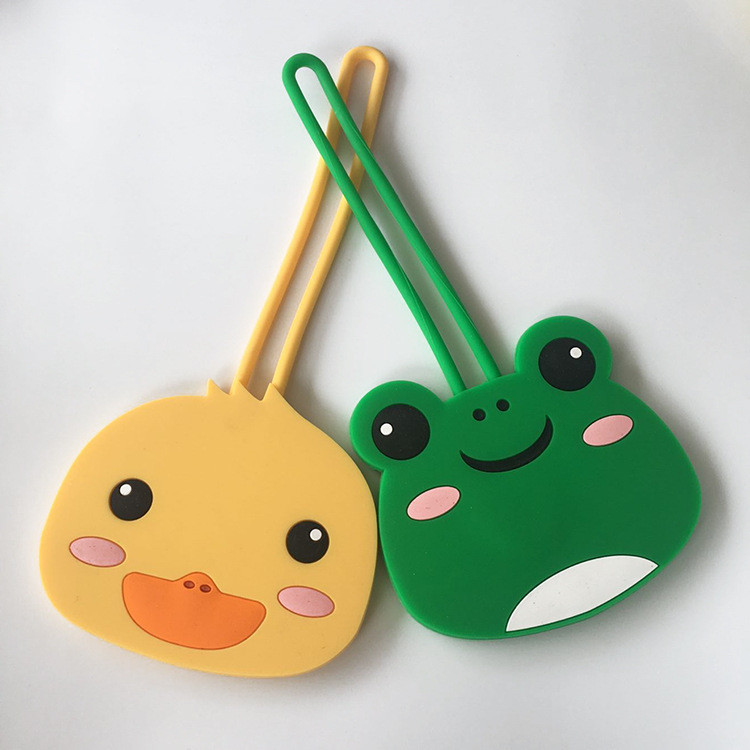 Cartoon Animal Design Silicone Luggage Tags Customized Travel ID Labels Name Card Holders