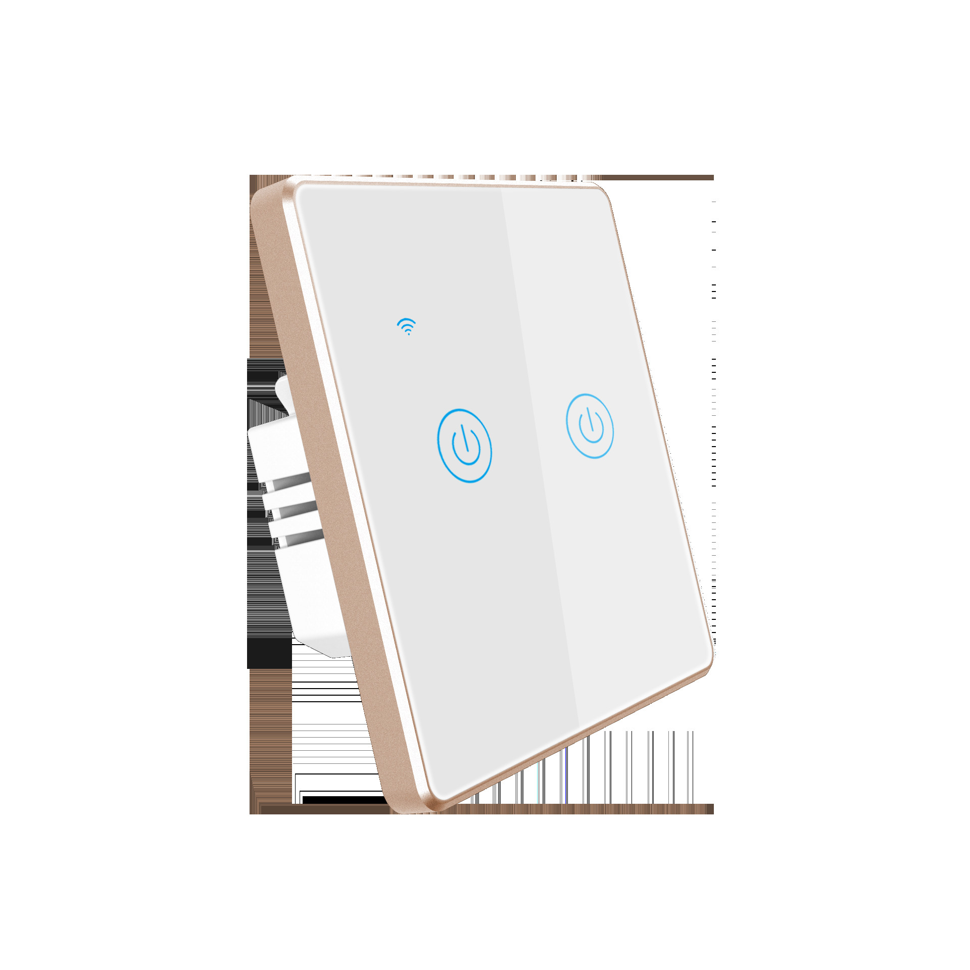Tuya Wifi Smart Timer Switch Manufacturer Eu Standard 2 gang Led Sensor Light Voice Control Touch