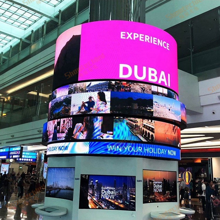 Indoor P2.5 Soft Module Curved Flexible LED Display Screen Cylindrical Column Alien