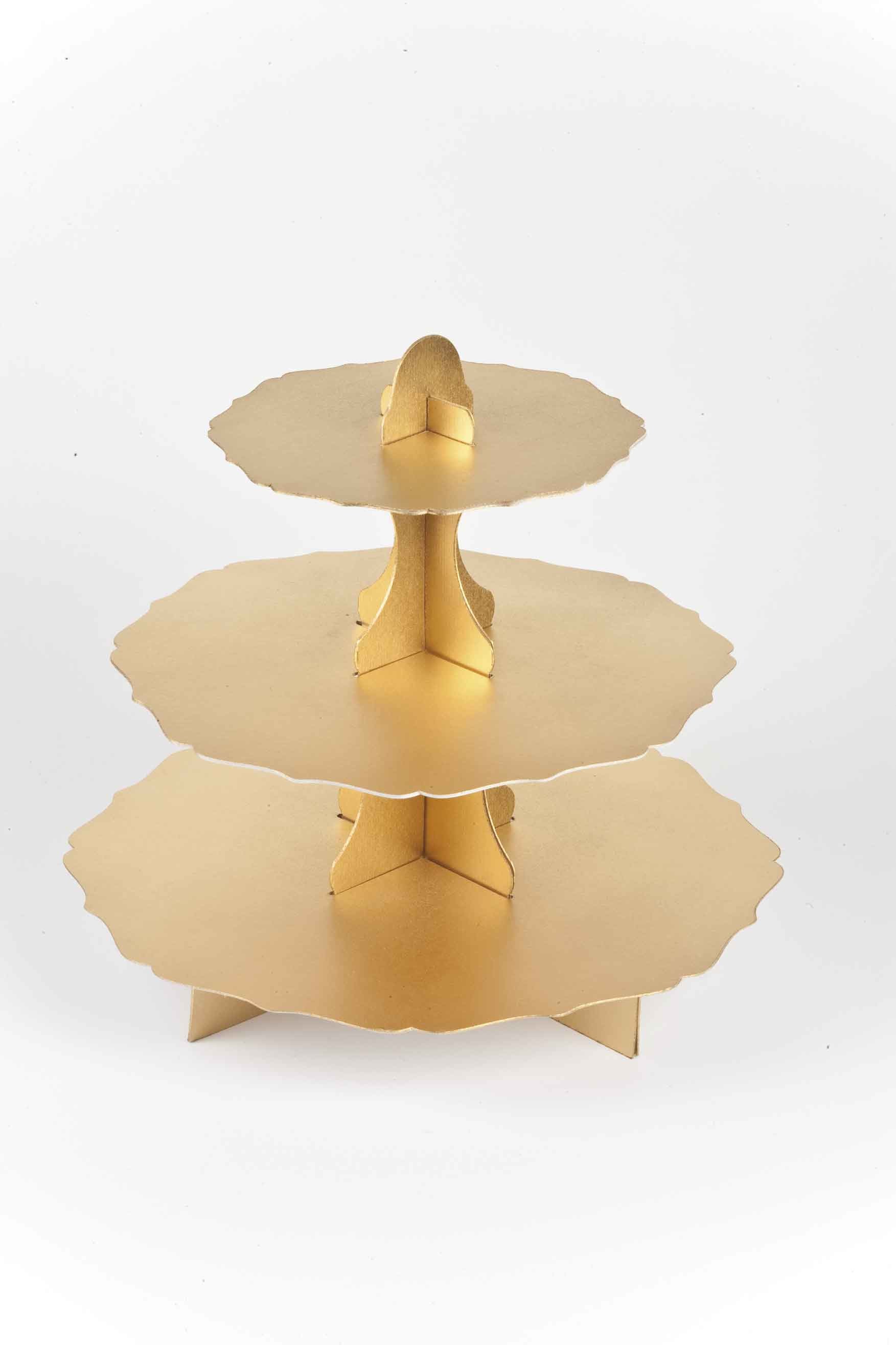 Pure Color Cardboard Tiered Cupcake Stand Offset Printing Solid Structure