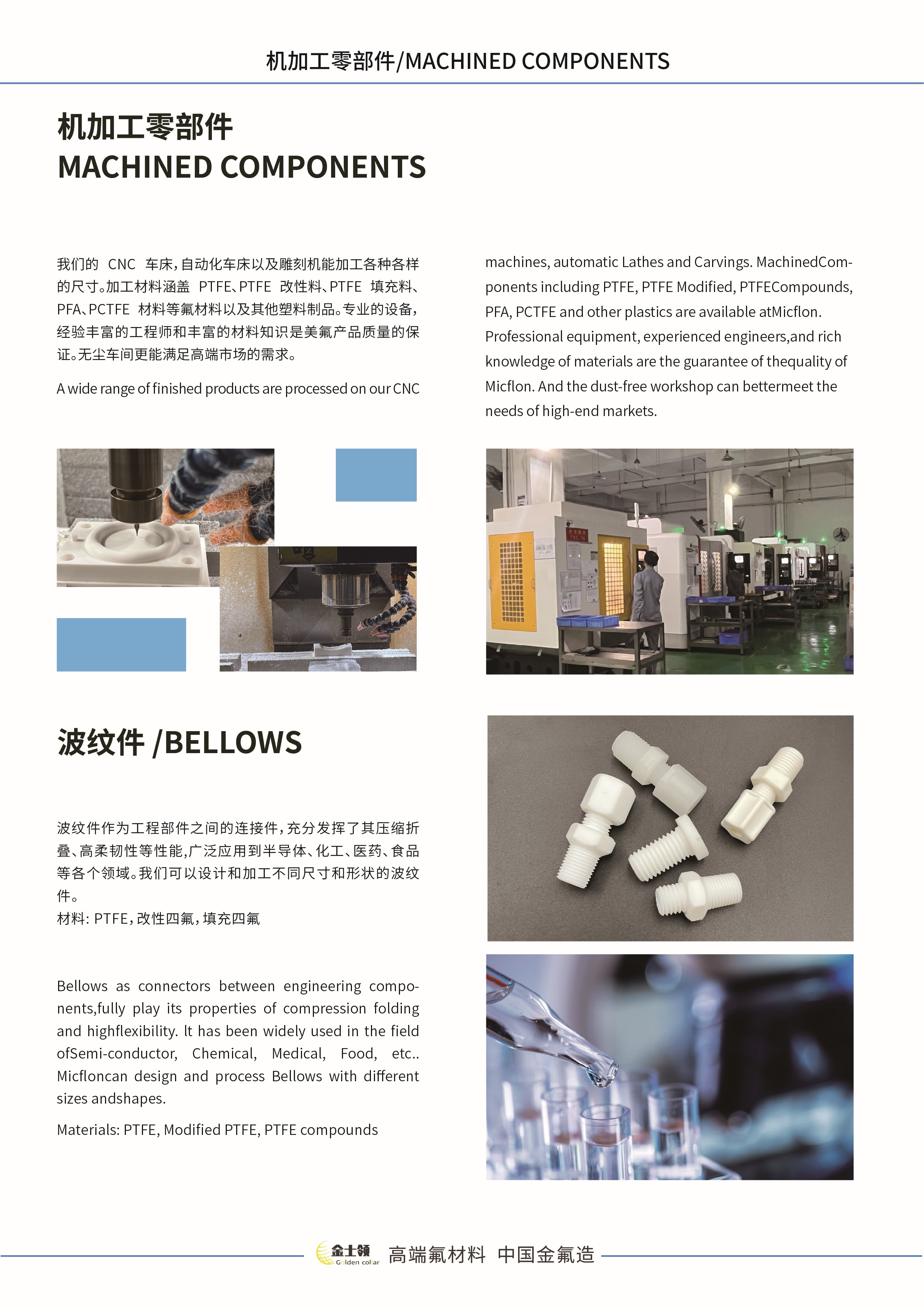 Custom precision ptfe machining parts with Excellent Wear Resistance and Temperature Range of -180°C to 260°C