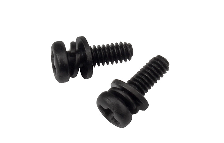 Black Oxide Steel Pan Head SEMS Screws Screw with Flat Washer and Split Lock Washer