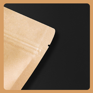 Kraft Paper Bag with Resealable Lock Seal Zipper and Stand Up Design Transparent Window