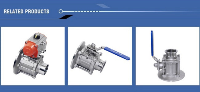 DN65 3Pcs Tank Bottom Ball Valve with noretention design for pharmacy
