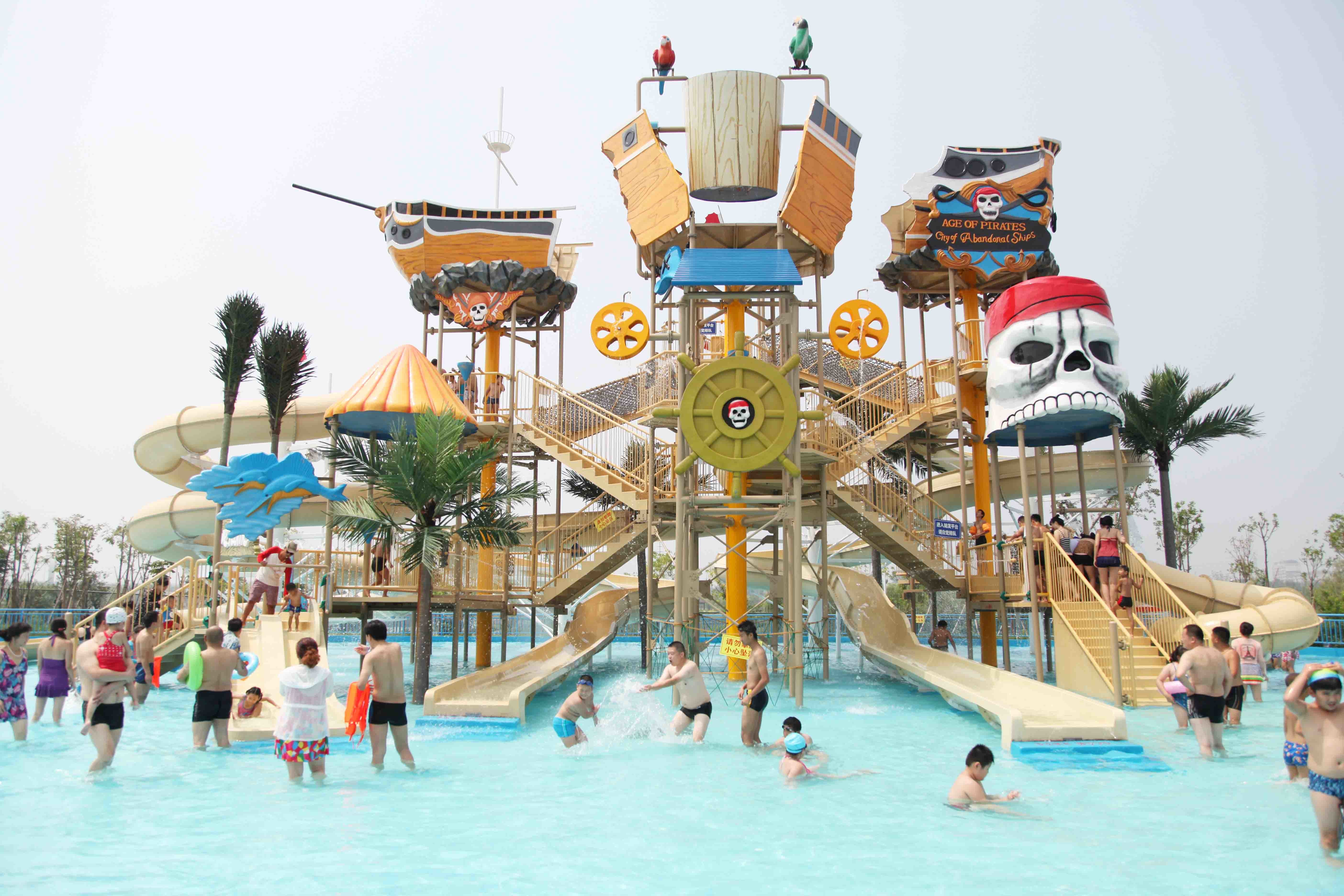 Customized Childrens Water Park Fiberglass Water Slides Entertains for Water Park