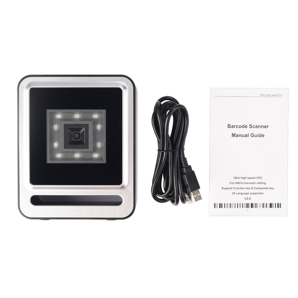 2D Desktop Omnidirectional Laser Scanner COMS USB Bar Code Reader YHD-9200D