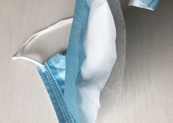 Breathable Blue Non - Woven Hygiene Face Mask Protective Disposable Dust Mask