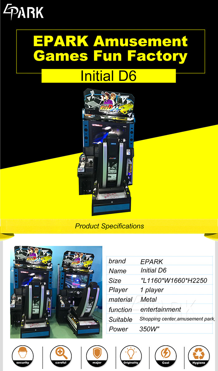 Initial d6 Simulater Arcade Car Racing Game Machine For Department Store