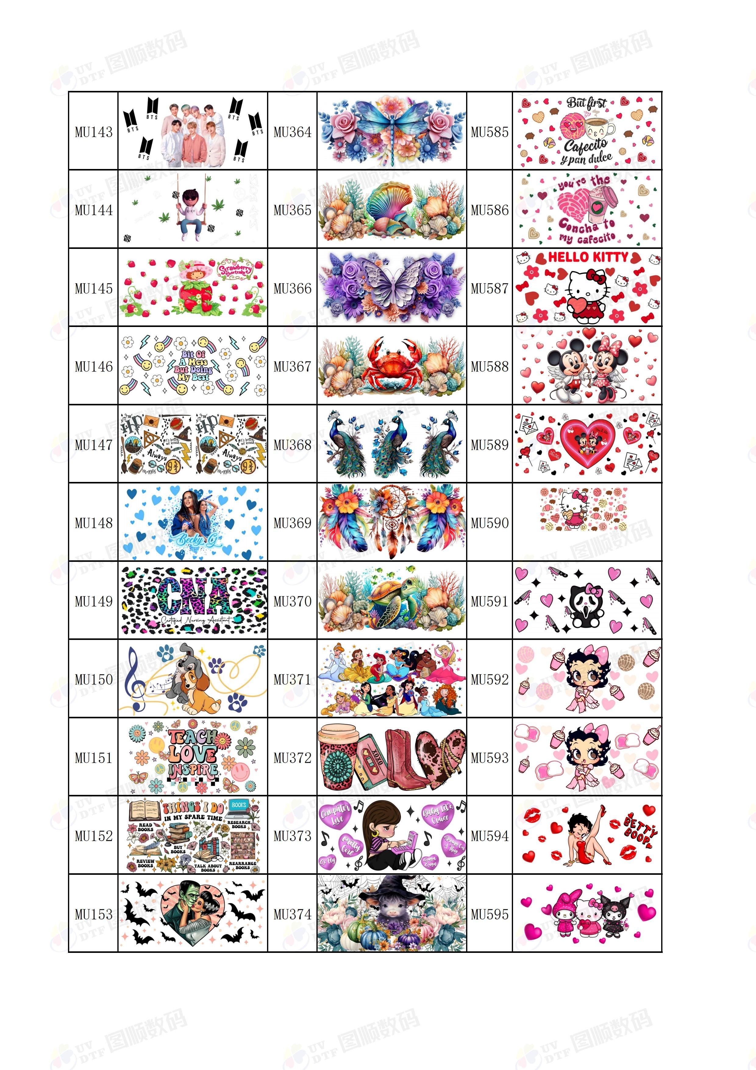 0.075mm 0.1mm UV DTF Cup Wrap DTF Transfer Film Custom 3D Transfer Labels Hot Peeling