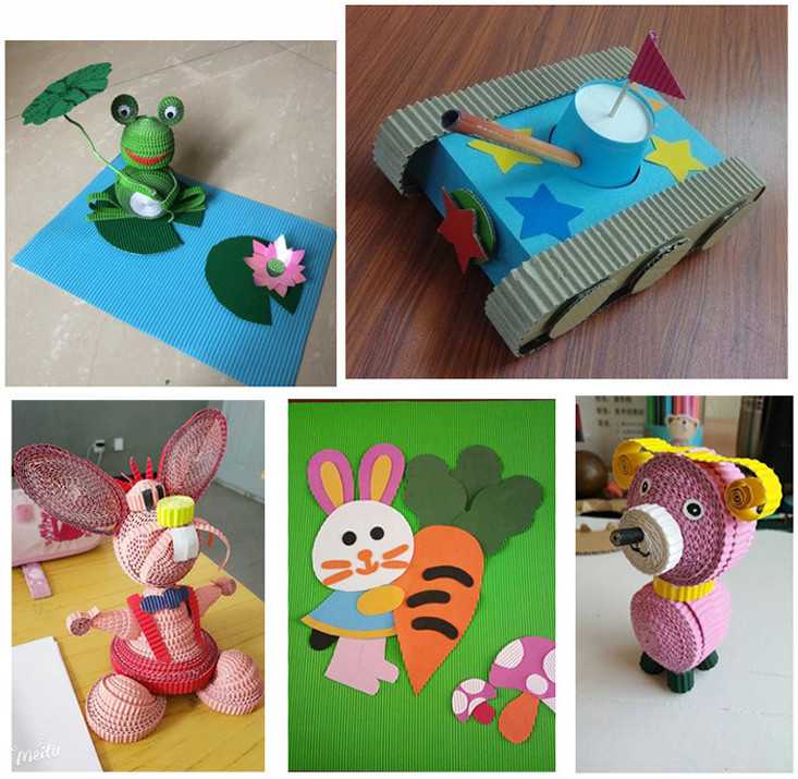 Colorful craft corrugated quilling paper for DIY toys / handcraft kids hand-craft diy material A4 size customer size