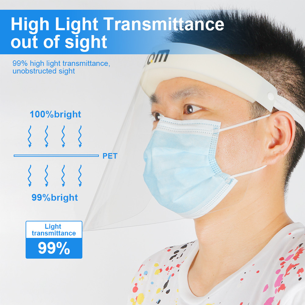 CE FDA Disposable Plastic PET Protective Face Shield Visors / Clear Full Medical Face Shield
