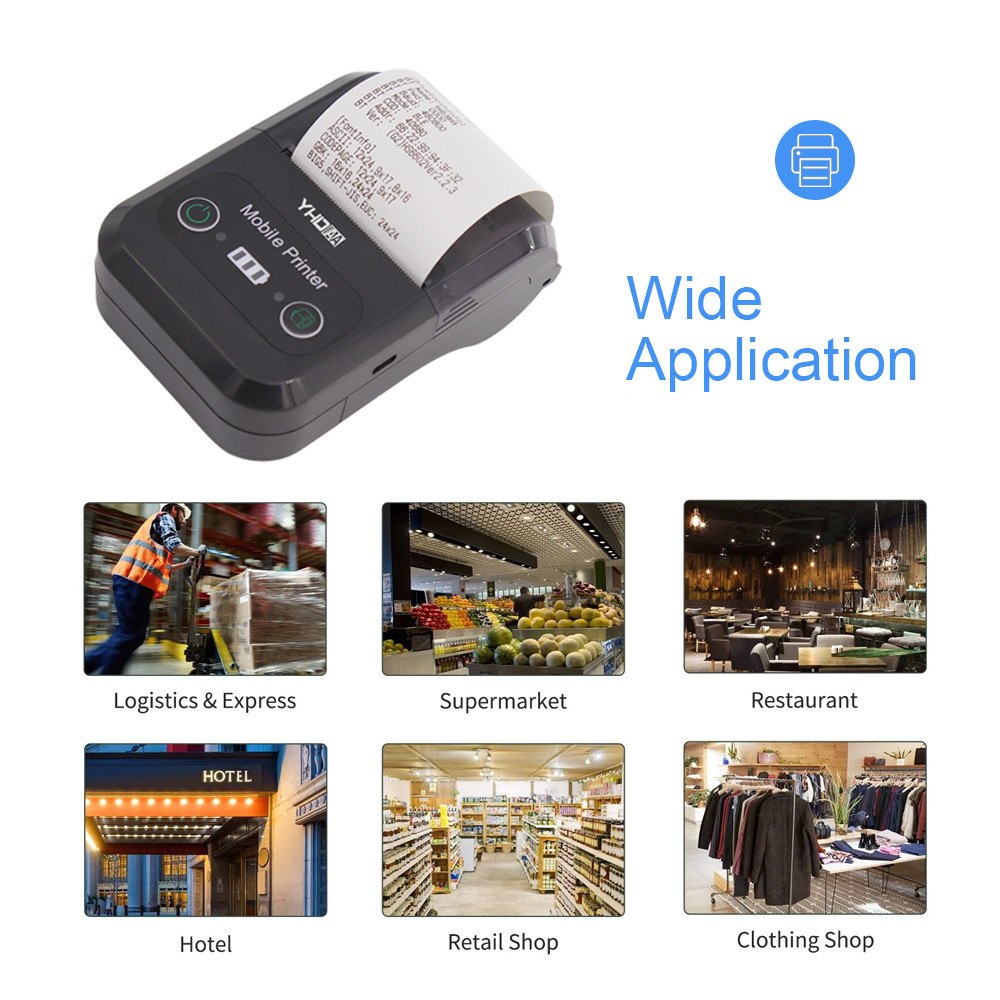 Wireless USB Portable Bluetooth Receipt Printer Mobile POS Printer Small Size
