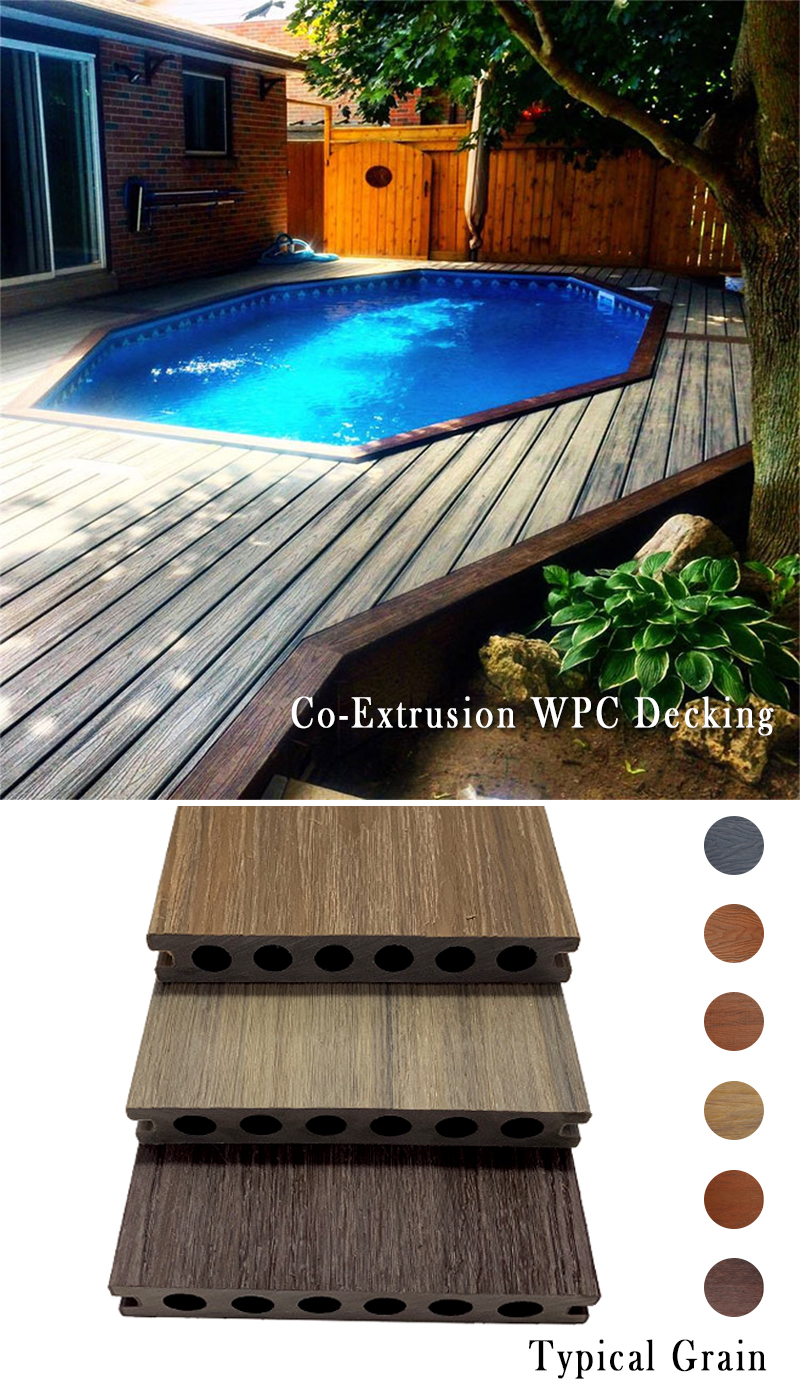 Long Lifespan Wood-Plastic Composite 150x25mm WPC Decking for Rumanien Pool Jetty