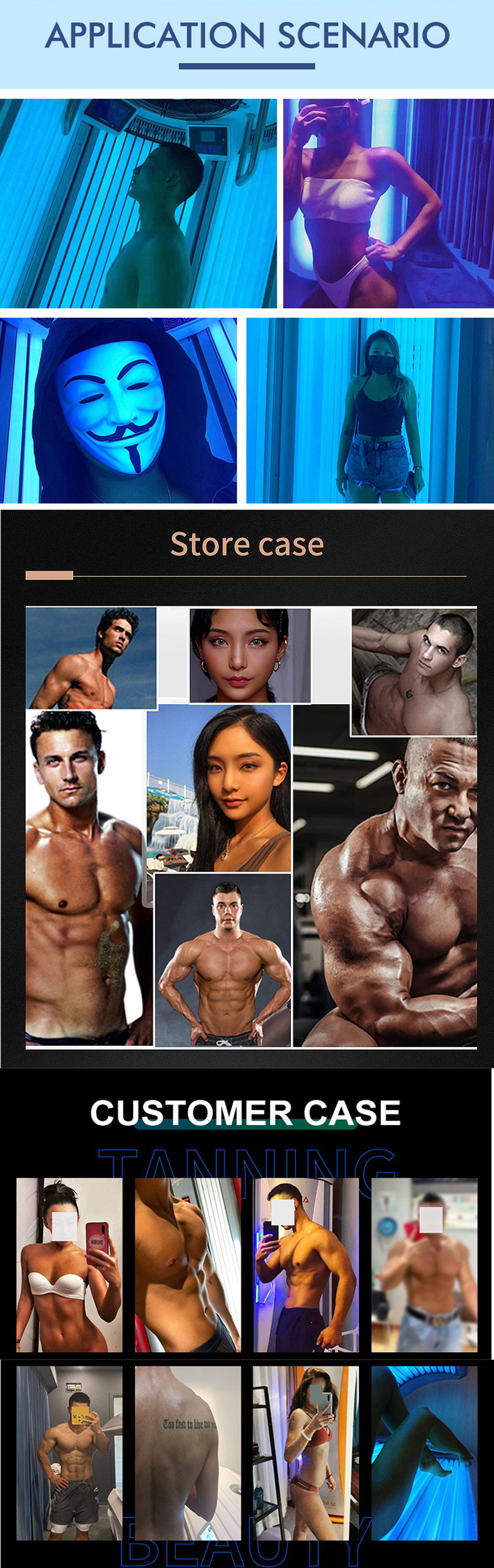 Hotsale Vertical Solarium Stand up Tanning Bed Indoor Sunbed Machine Down Home Tanning Bed Booth Taning Machine Solarium Sunbed for Skin Tanning