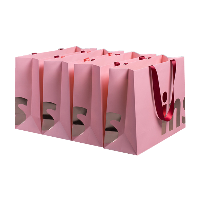 Self Erecting Kraft Christmas Gift Bags Printed Branded Packaging