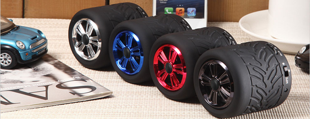 Portable bluetooth speaker in tyre shaped mini bluetooth speaker