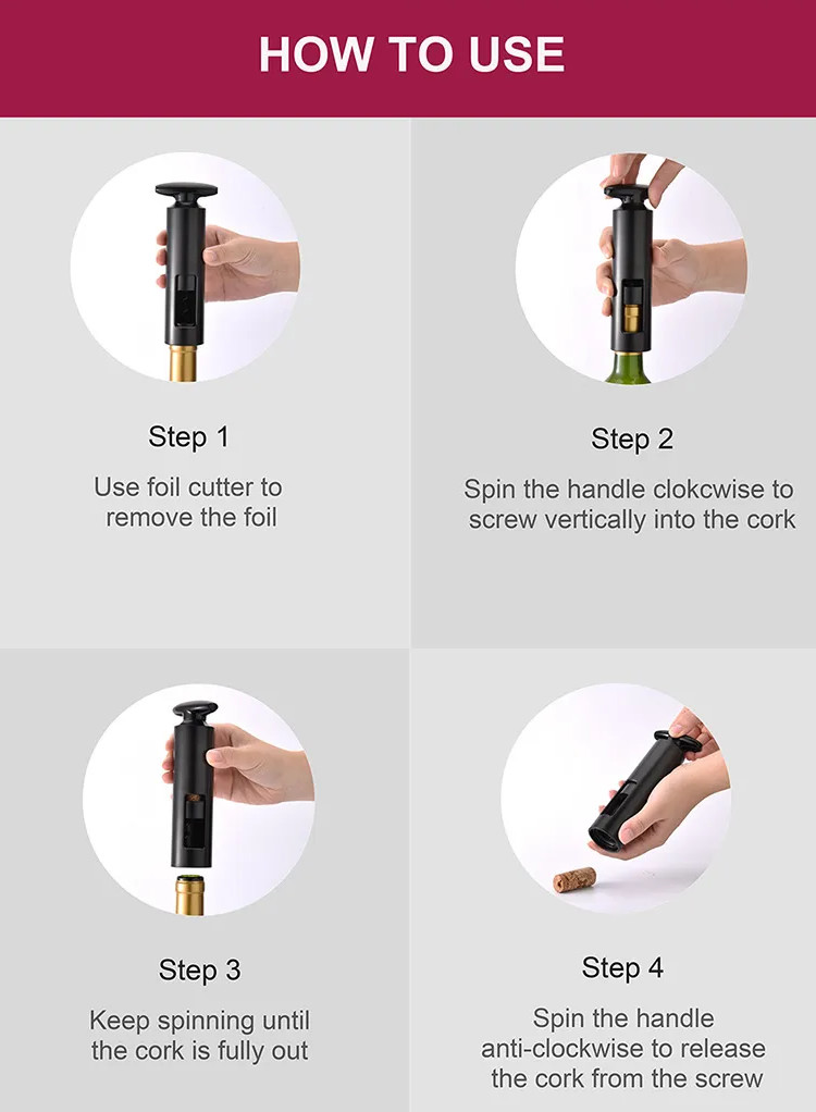 Manual Red Wine Bottle Opener Multi Function Screw Bottle Opener