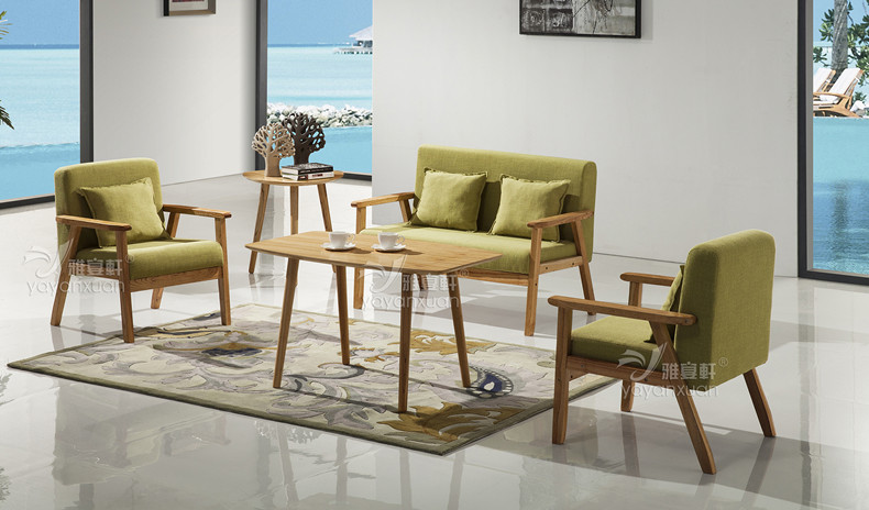 Table And Chairs With Green Fabric In Chinese Manufacturer For Supply (YW-2130)