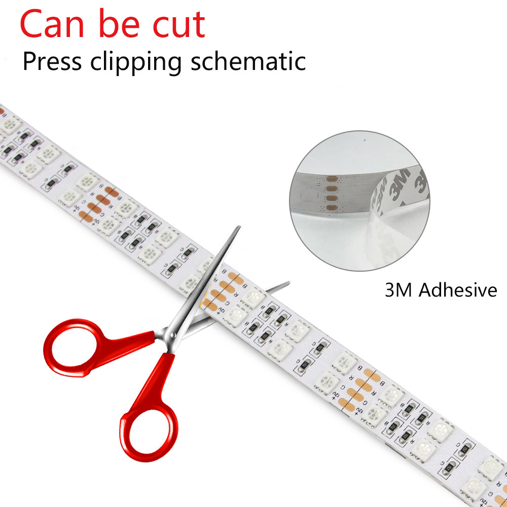 12V 5050 Dimmable LED Strip Dual Row 120 Beads Low Pressure