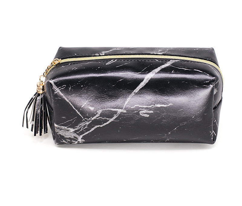 Wholesale Fashion Travel Portable Marble Cosmetic Makeup Bag With Tassel