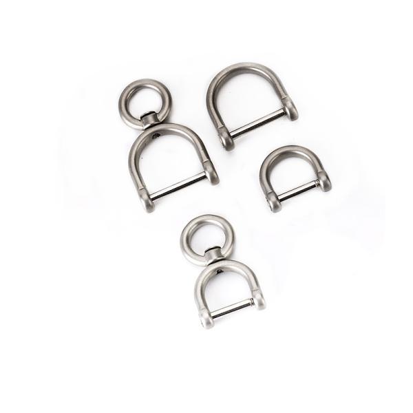 High-Grade 304 Stainless Steel 360 Degree Rotating Horseshoe Buckle D-type Car KeyChain Buckle