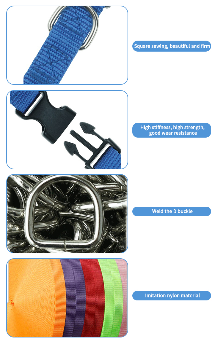 Pet Blank Plain Personalized Nylon Dog Collar Sustainable Dog Leash And Collar