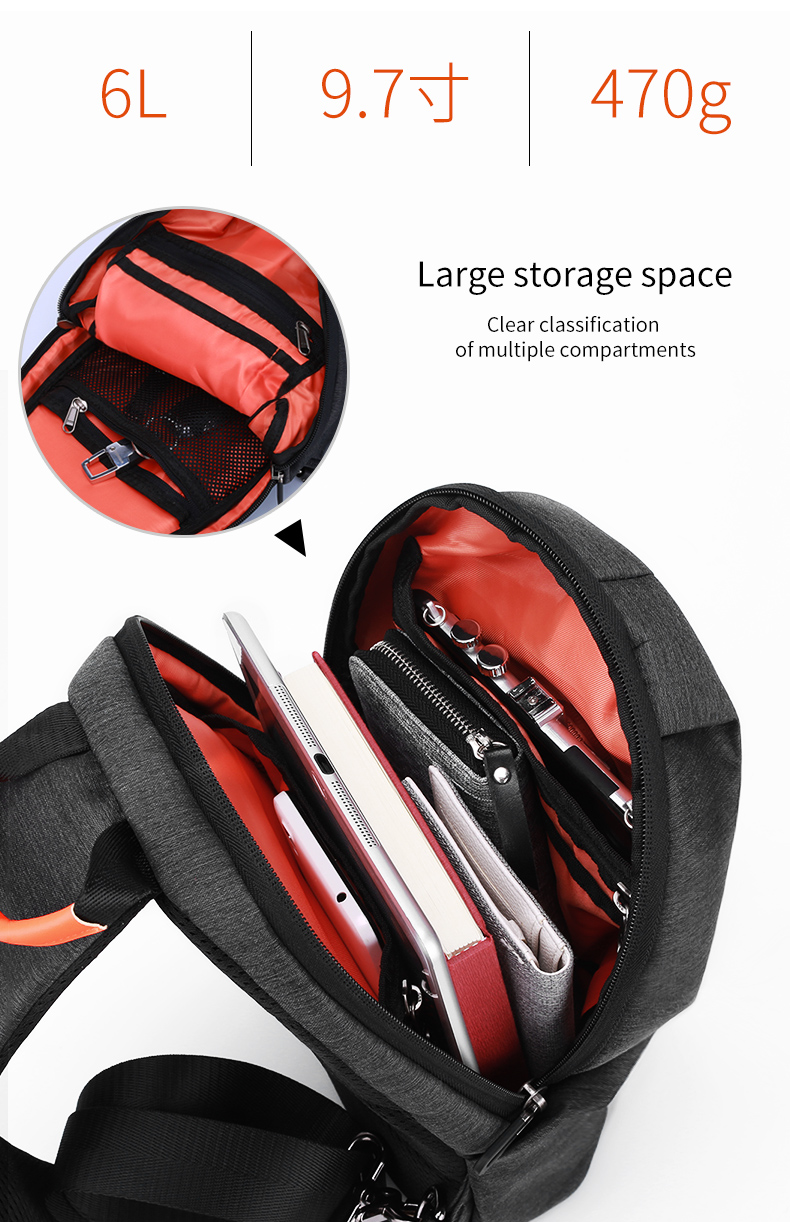 Rainproof Mens Large Sling Bag Cool Sling Bags For Guys Boys OEM / ODM Available