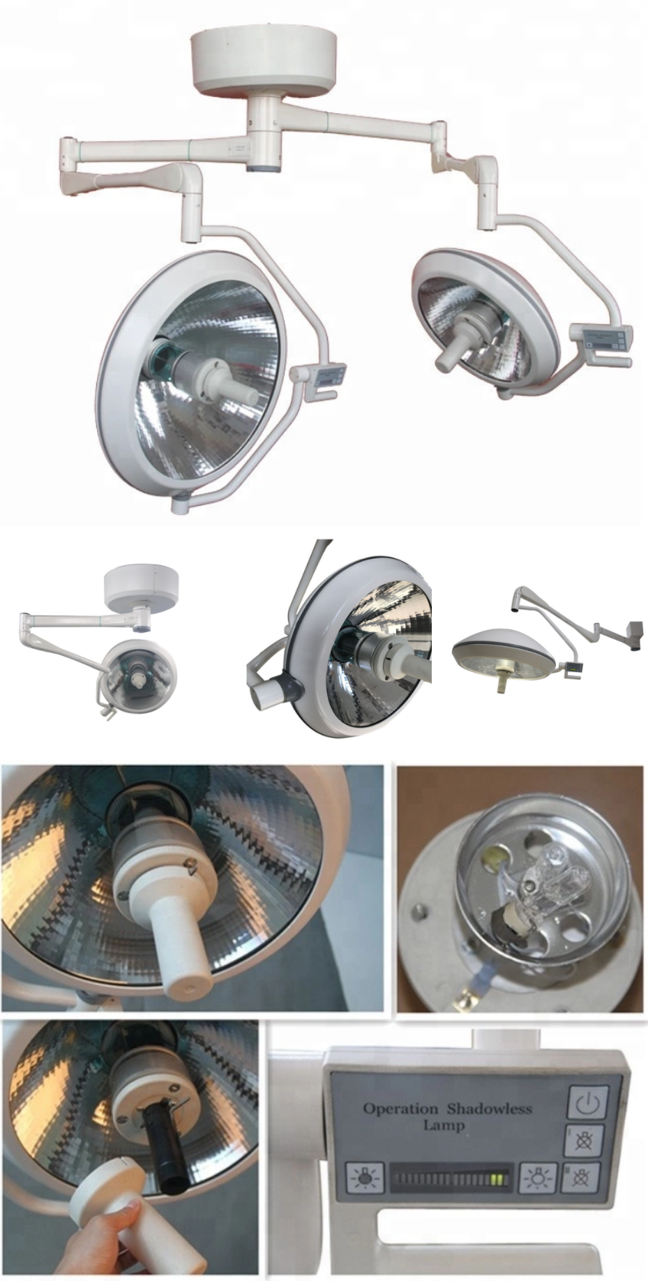 Veterinary mounted ceiling double head halogen surgical operation light ot led surgical lamp price