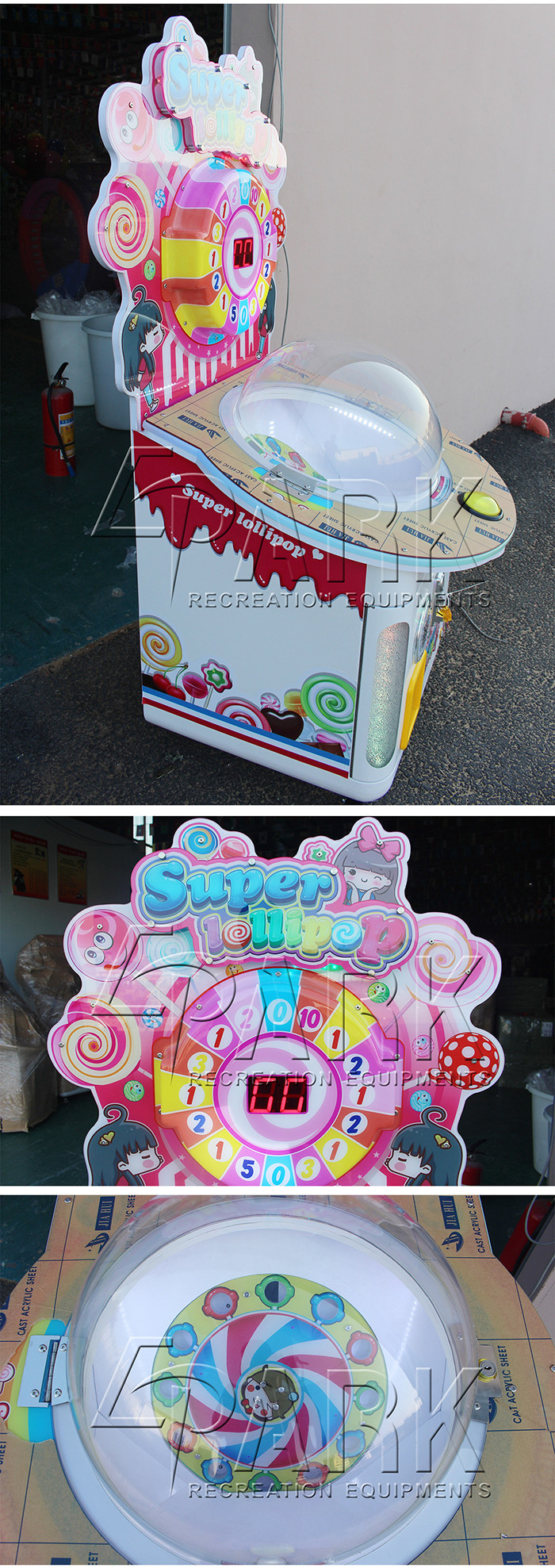 480W Crane Game Machine , Super Lollipop Prize Game Candy Machine