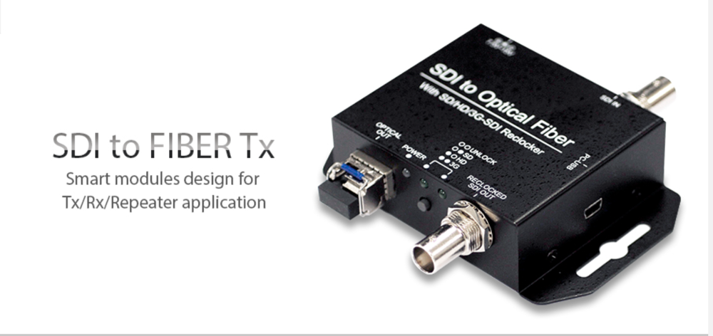 Black Telecommunication 3G-SDI to Optical Fiber Video Converter Transmitter for Video