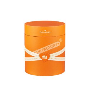 Skincare Packaging Box Round Paper Gift Box With Raffia Grass