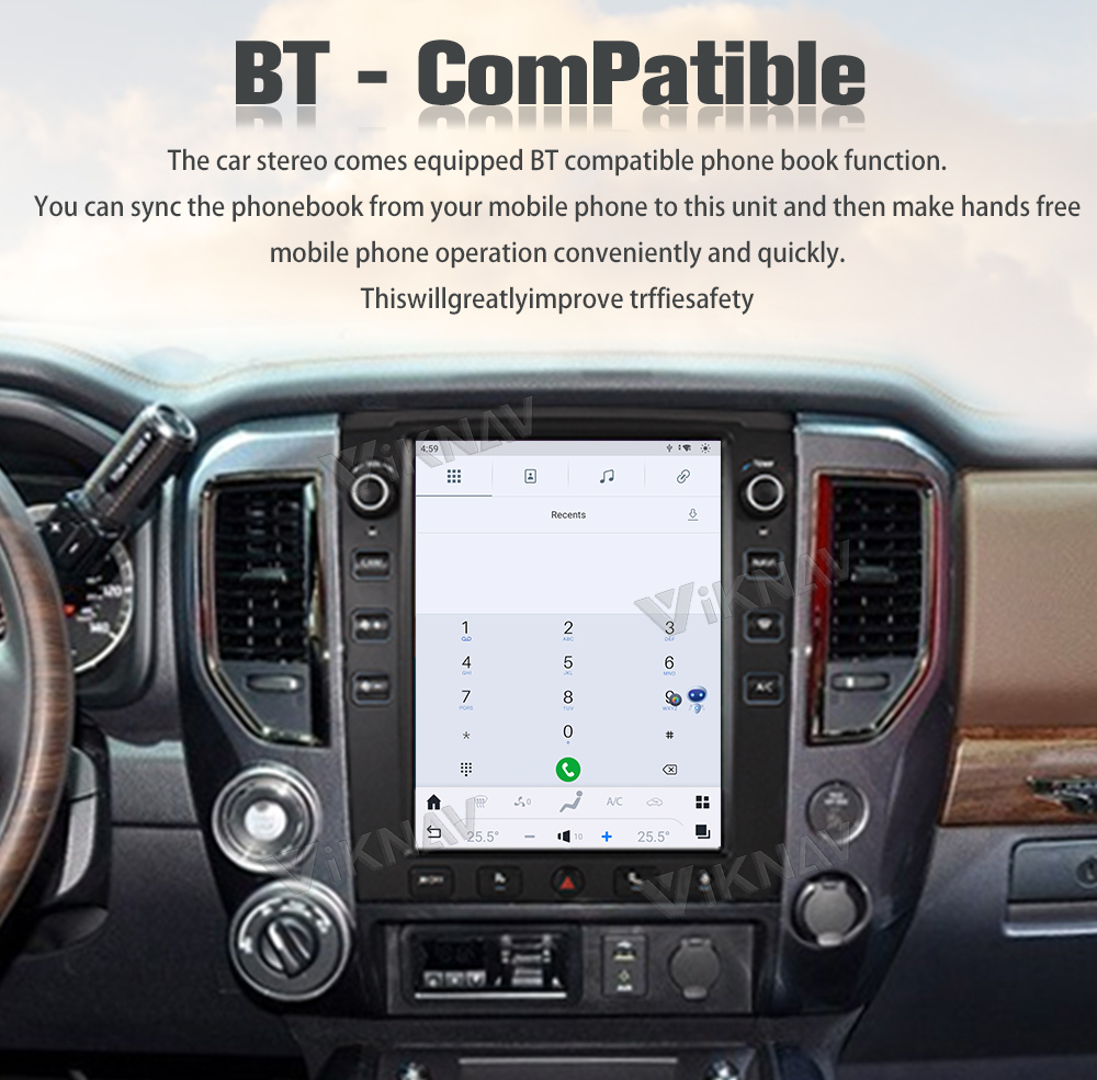 12.1Inch Touch Screen Head Unit For 2016--2019 Nissan Titan GPS Navigation Multimedia Player Android Wireless Carplay