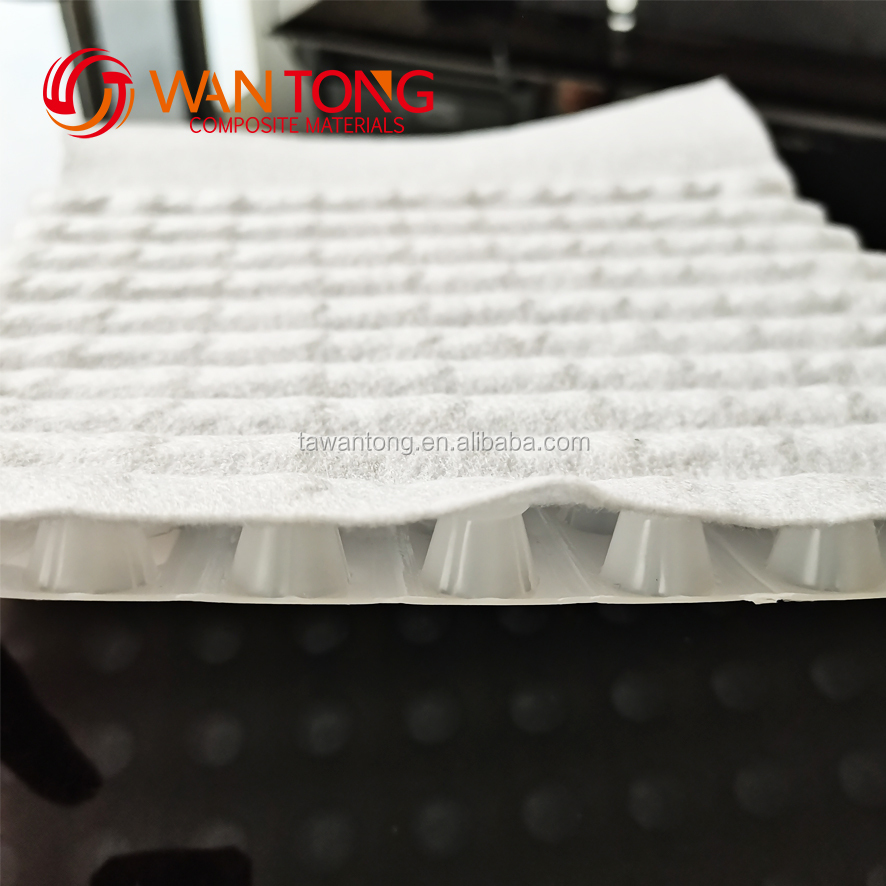 Earthwork Products HDPE Plastic Drainage Cell For Green Roof System On Garage Roof