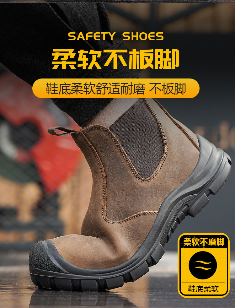 Genuine Leather Waterproof Women'S Security Work Boots Kevlar Work Shoes