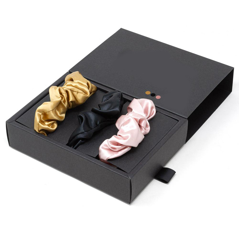 Custom 22mm Mulberry Silk Scrunchies 0.03kg Elastic Hair Bands