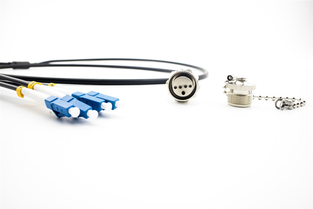 4 Core Fiber Cable Assembly ODC Plug / Socket To LC/UPC For Railway Signal Control